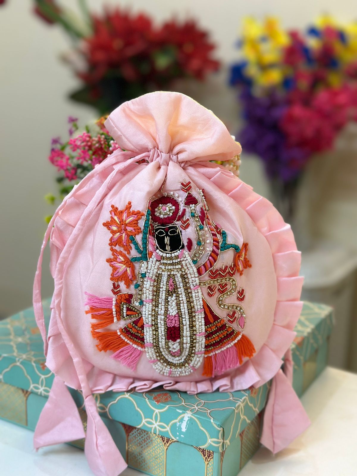 Dwarkadhish Potli 6001 – hand-embroidered potli bag with traditional motifs from Perfect Cutt