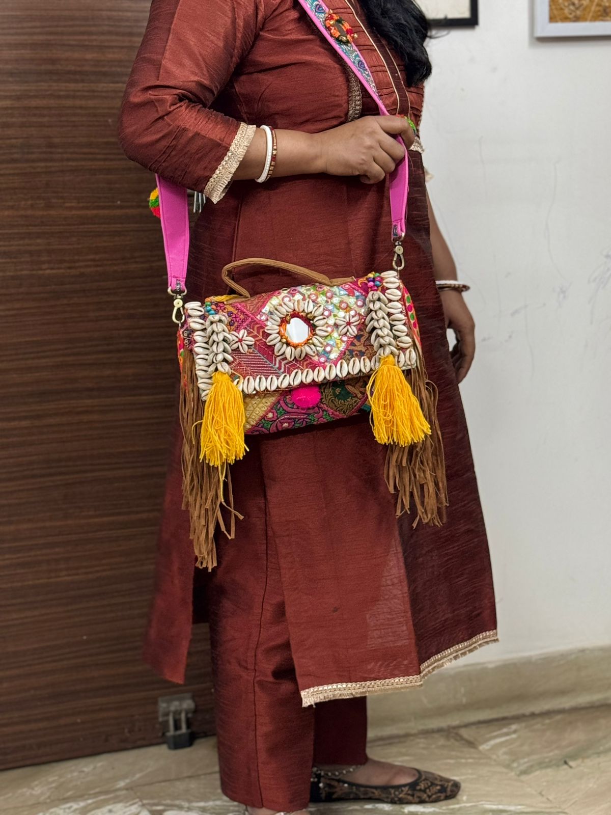 Banjara Fringe Sling Bag – Handcrafted Boho Embroidered Sling | Perfect Cutt