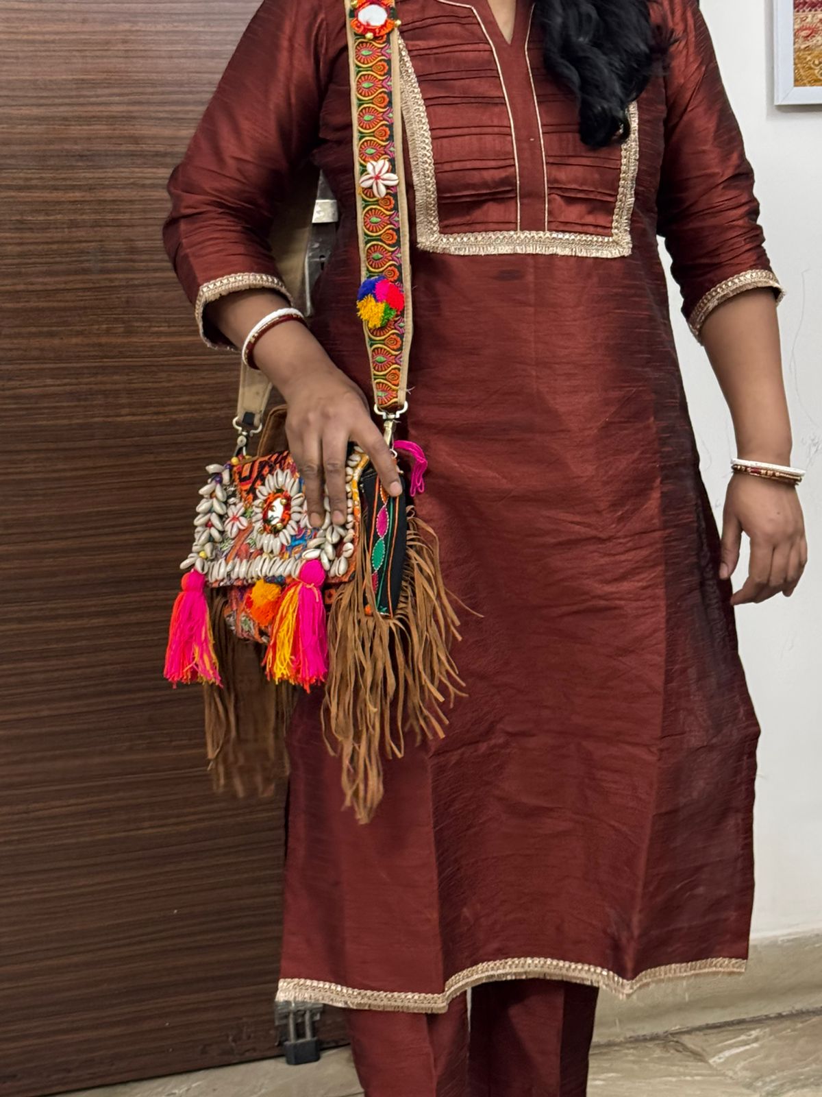 Banjara Fringe Sling Bag – Handcrafted Boho Embroidered Sling | Perfect Cutt