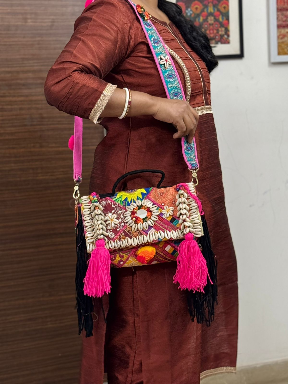 Banjara Fringe Sling Bag – Handcrafted Boho Embroidered Sling | Perfect Cutt