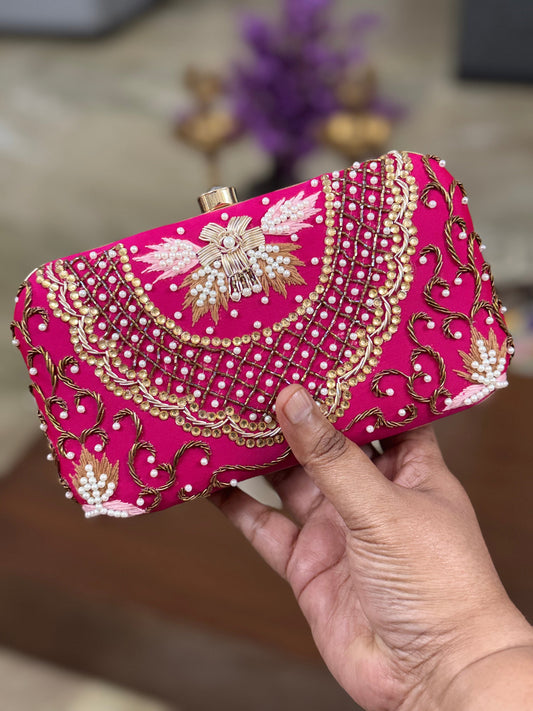 Gajra hand-embroidered floral clutch by Perfect Cutt for festive and global gifting