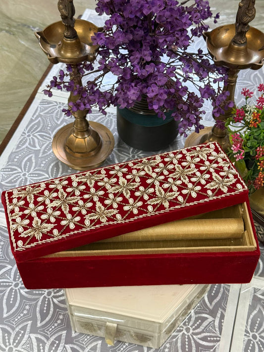 Customizable Hand Embroidered Bangle Box - Single Rod