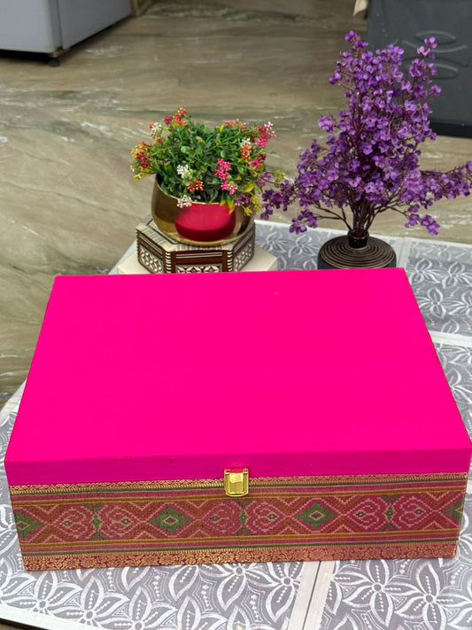 Silk Bridal Trousseau Box - Plain - Large