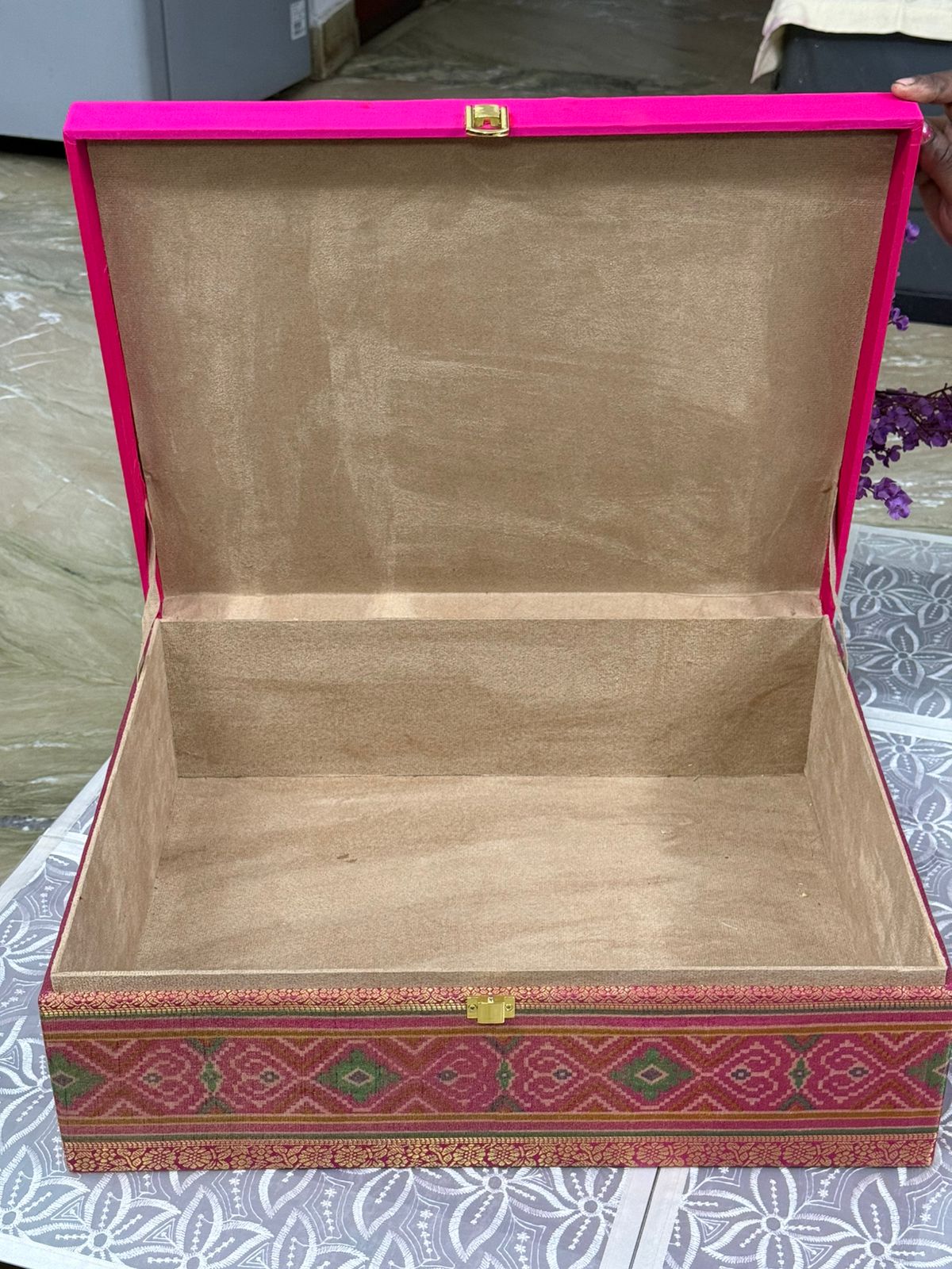 Silk Bridal Trousseau Box - Plain - Large