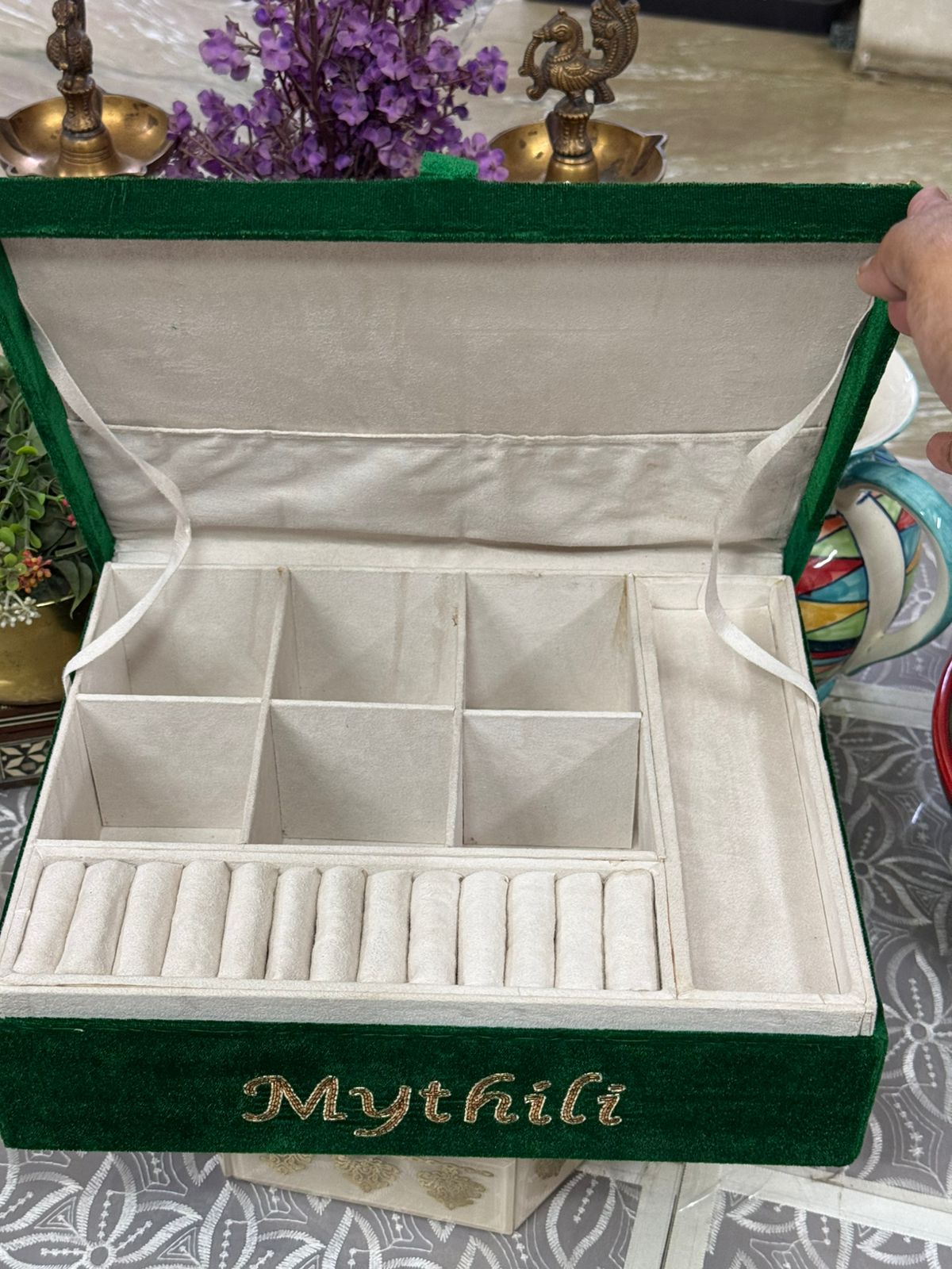Hand Embroidered Customized Jewellery Storage Box