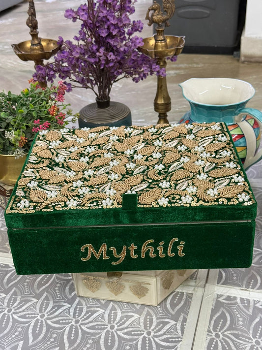 Hand Embroidered Customized Jewellery Storage Box