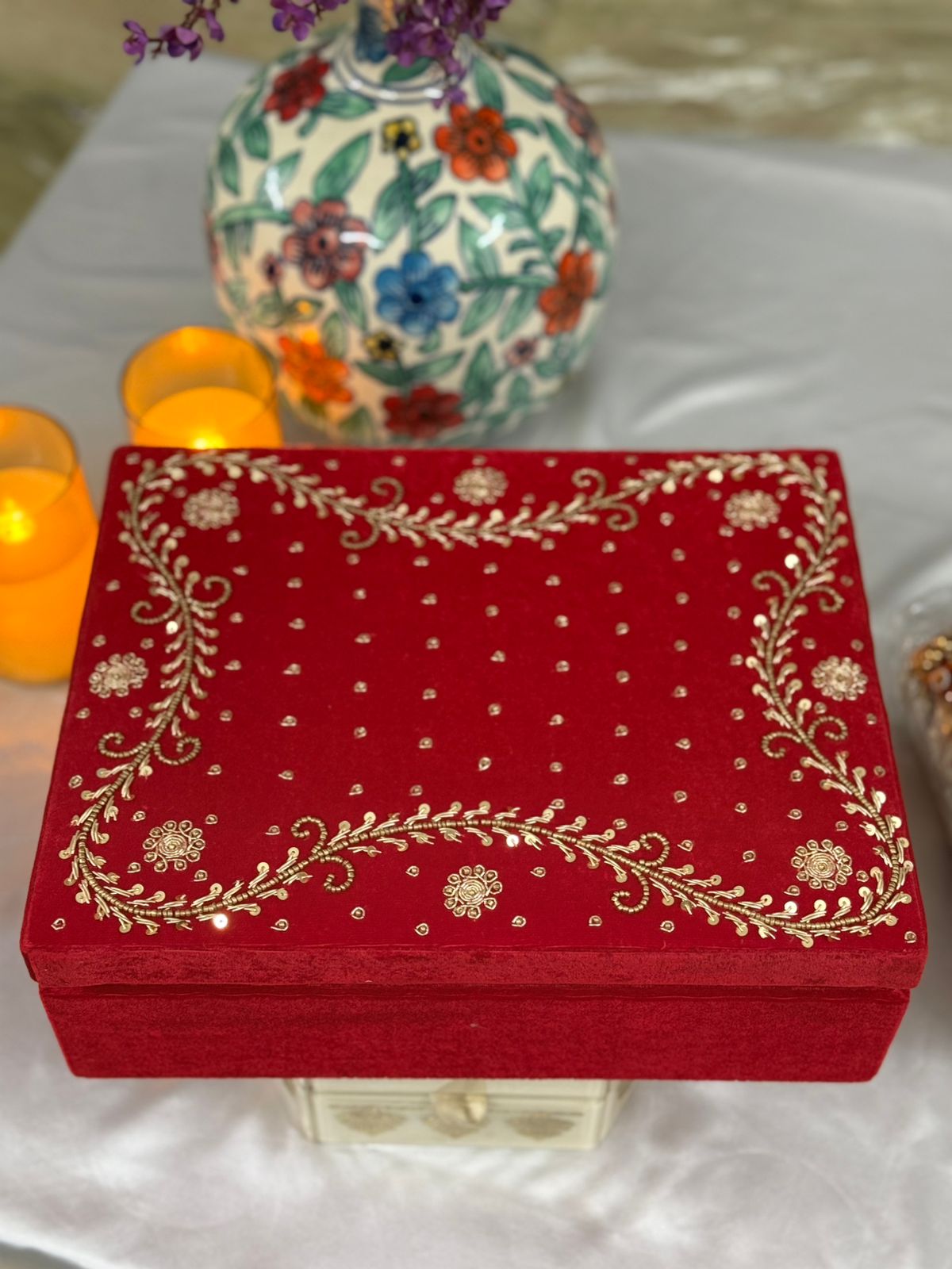 Hand Embroidered Choora & Khalirey Box with Joint Cover