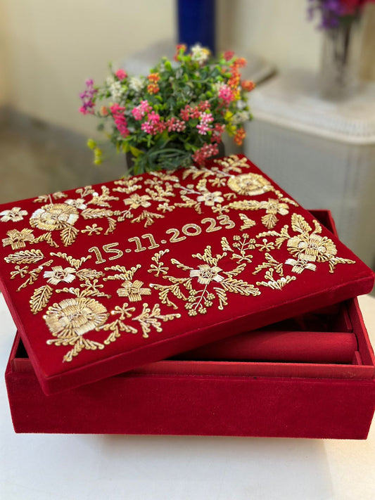 Customized Bangle Box 2002 – embroidered jewelry box for bangles & bridal trousseau from Perfect Cutt