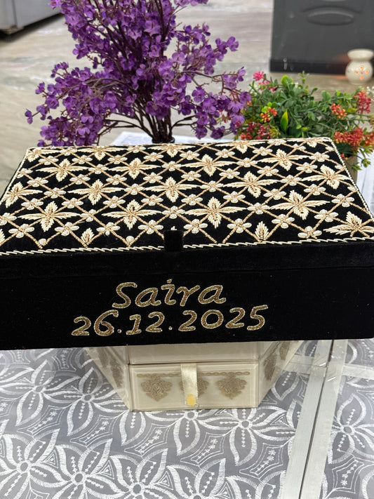 Customized bangle box |Hand embroidered - Perfectcutt