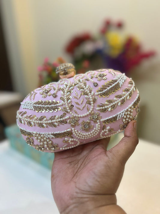 Hand Embroidered Clutch 4001 – luxury embroidered party clutch with sequins & beadwork from Perfect Cutt